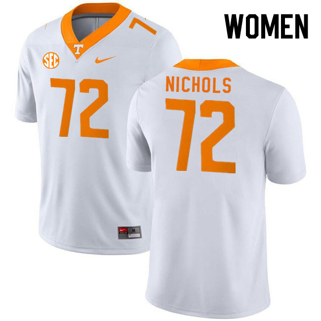 Women #72 Addison Nichols Tennessee Volunteers College Football Jerseys Stitched Sale-White